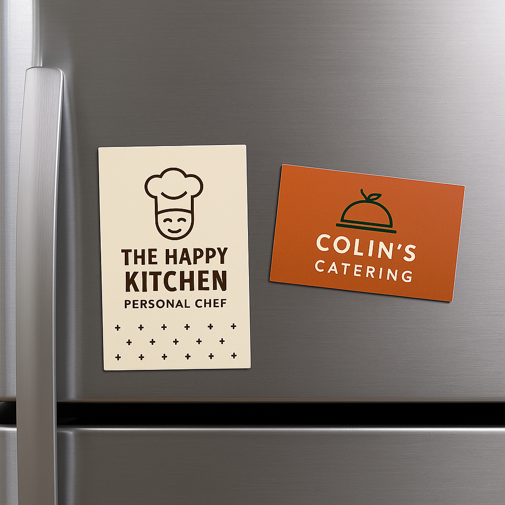 Rectangle business card magnets with glossy finish